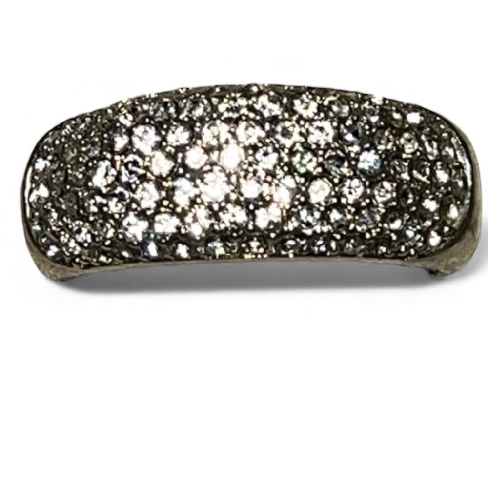 Silver CZ Pavè Heavy Band Ring Signed NVC Sz 8 - Picture 3 of 9